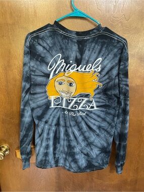 Miguel's Pizza Black Tie-Dye Long Sleeve Tee